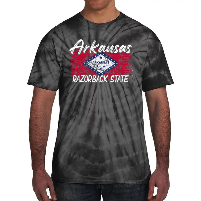 Funny Arkansas Razorback State Tie-Dye T-Shirt