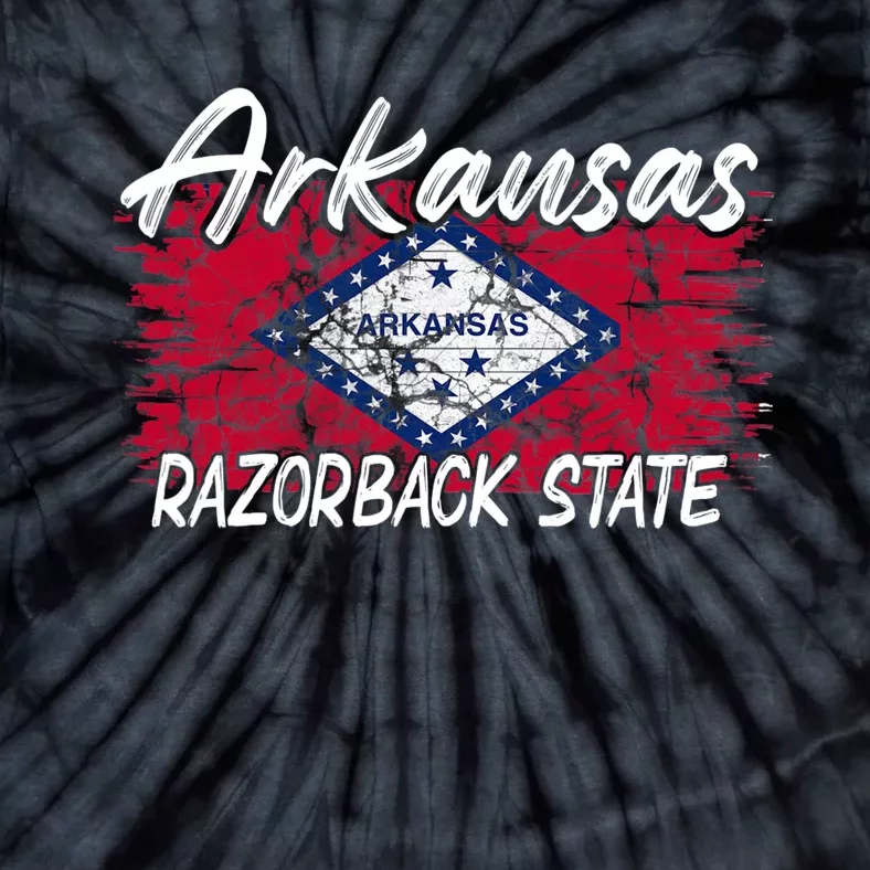 Funny Arkansas Razorback State Tie-Dye T-Shirt