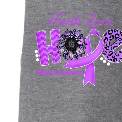 Fibromyalgia Awarenesshope Ribbon Sunflower Gift Doggie 3-End Fleece Hoodie