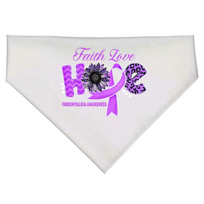 Fibromyalgia Awarenesshope Ribbon Sunflower Gift USA-Made Doggie Bandana