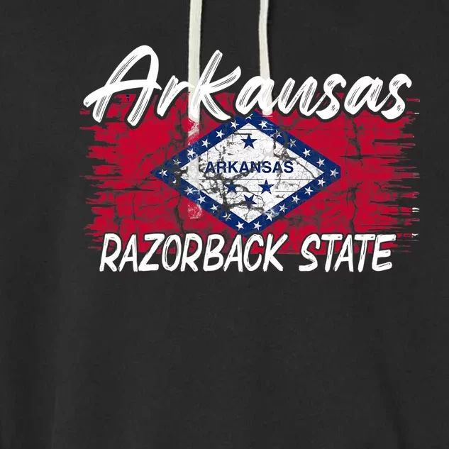 Funny Arkansas Razorback State Garment-Dyed Fleece Hoodie