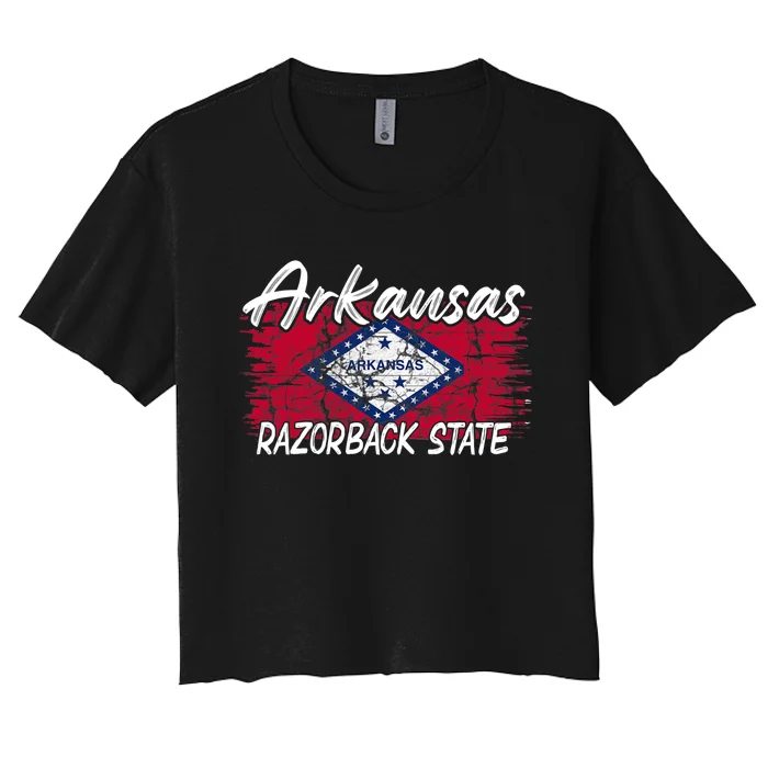 Funny Arkansas Razorback State Women's Crop Top Tee