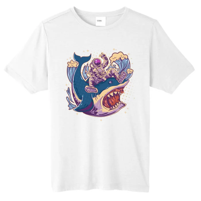 Funny Astronaut Riding Shark ChromaSoft Performance T-Shirt