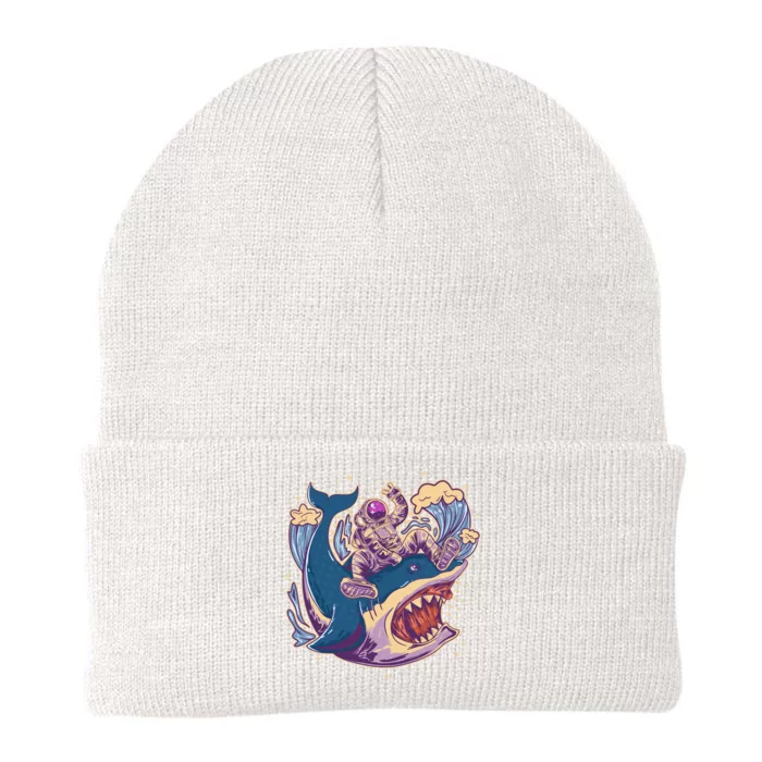 Funny Astronaut Riding Shark Knit Cap Winter Beanie