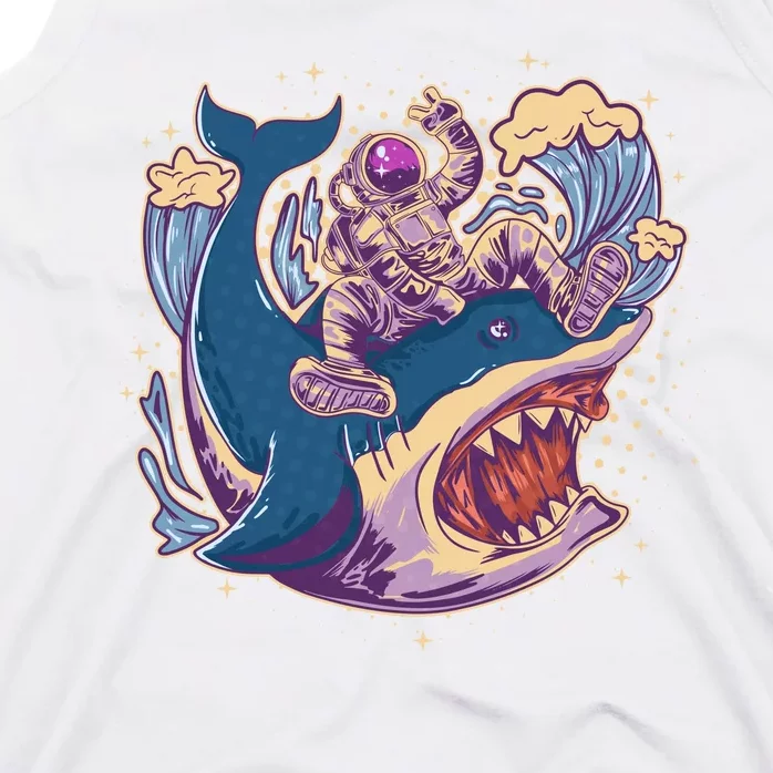 Funny Astronaut Riding Shark Tank Top