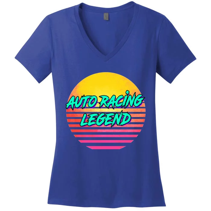 Funny Auto Racing Gift Women's V-Neck T-Shirt