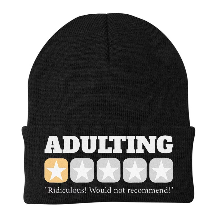 Funny Adulting Ridiculous Would Not Recommend Sarcastic Knit Cap Winter Beanie