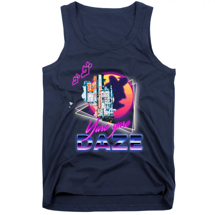 Funny Aesthetic Retro Vaporwave Synthwave Yare Yare Daze Meme Quote Classic Shir Tank Top