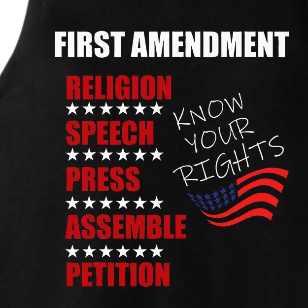 First Amendment Rights Audit United States Constitution Flag Ladies Tri-Blend Wicking Tank