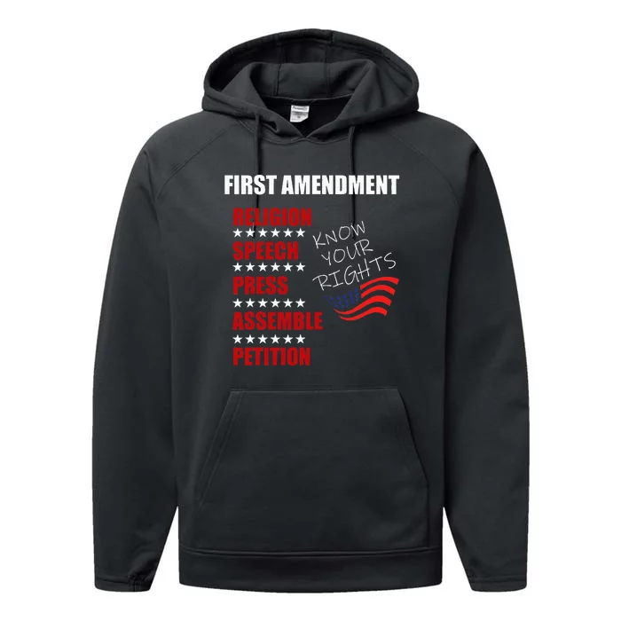 First Amendment Rights Audit United States Constitution Flag Performance Fleece Hoodie