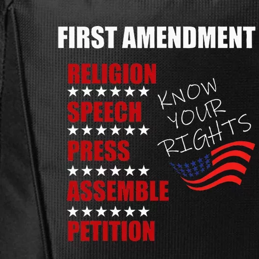 First Amendment Rights Audit United States Constitution Flag City Backpack