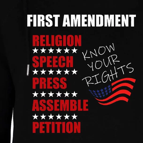 First Amendment Rights Audit United States Constitution Flag Womens Funnel Neck Pullover Hood