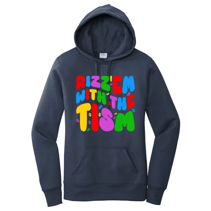 Funny Autistic Rizz RizzEm With The Tism Meme Autism Groovy Gift Women's Pullover Hoodie