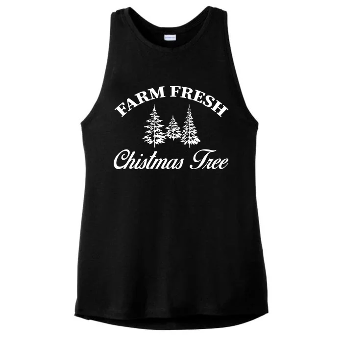 Farm Fresh Christmas Tree Ladies Tri-Blend Wicking Tank