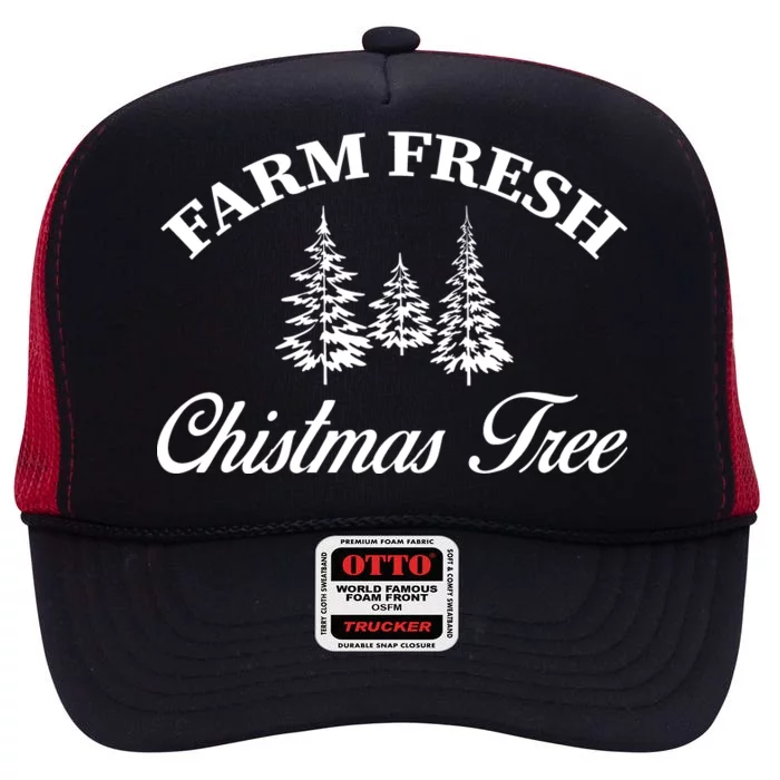 Farm Fresh Christmas Tree High Crown Mesh Trucker Hat