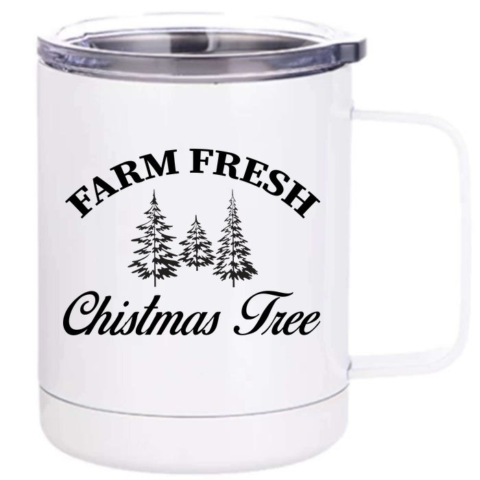 Farm Fresh Christmas Tree Front & Back 12oz Stainless Steel Tumbler Cup