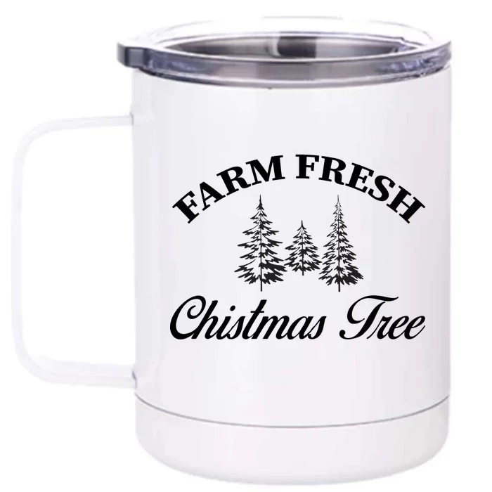 Farm Fresh Christmas Tree Front & Back 12oz Stainless Steel Tumbler Cup