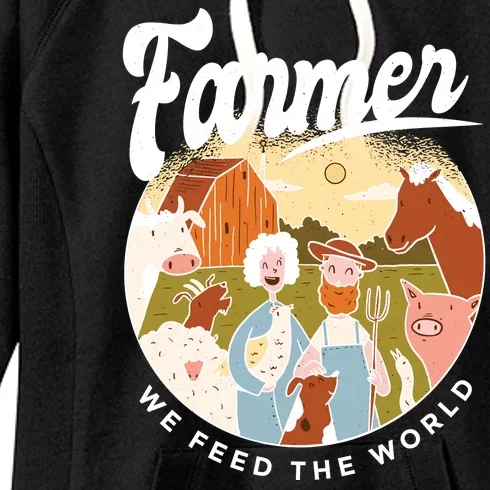 Farmer We Feed The World Women's Fleece Hoodie