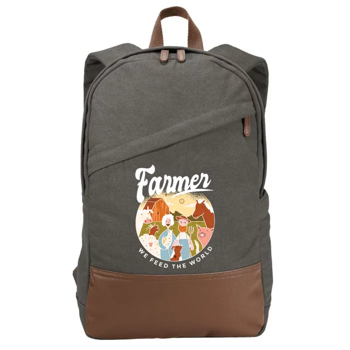 Farmer We Feed The World Cotton Canvas Backpack