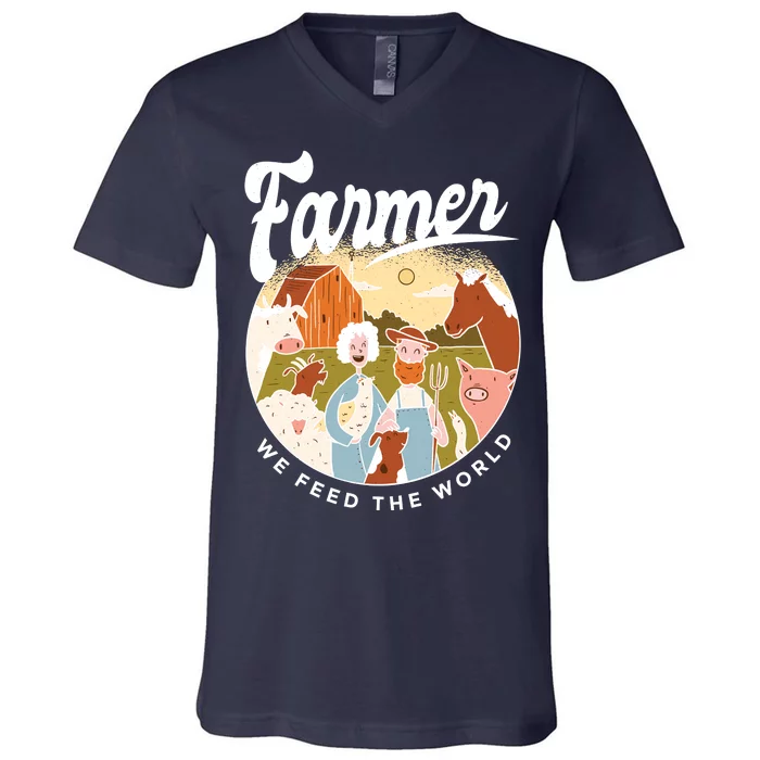 Farmer We Feed The World V-Neck T-Shirt