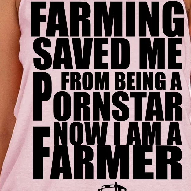 Farming Saved Me From being A Pornstar Women's Knotted Racerback Tank