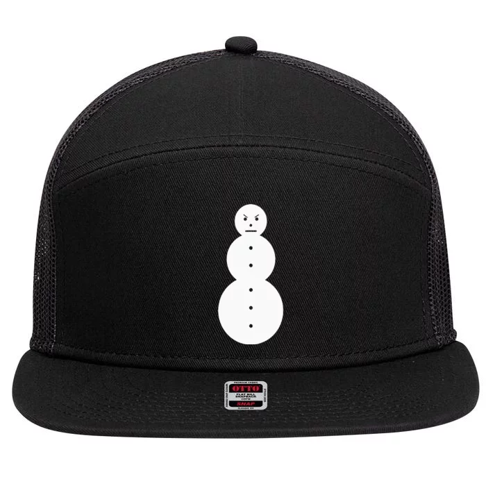 Funny Angry Snowman The Snowman 7 Panel Mesh Trucker Snapback Hat