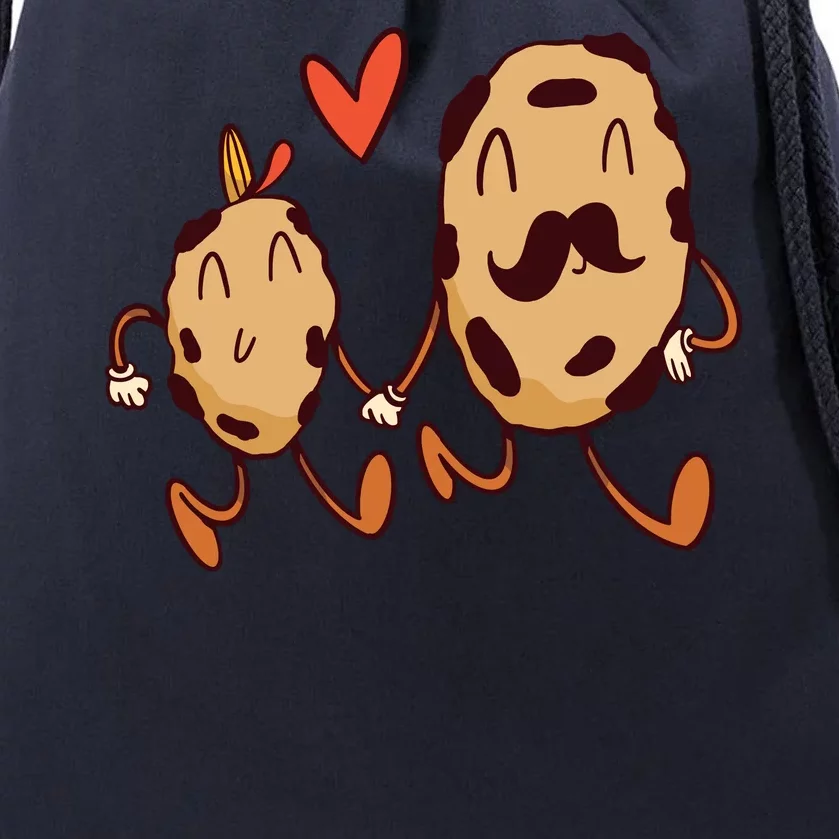 Father And Son Cookies Drawstring Bag