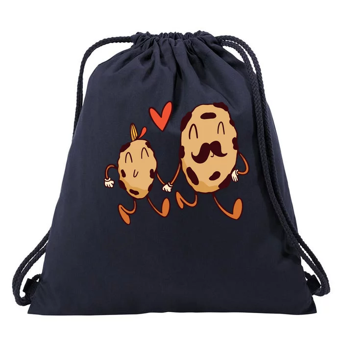 Father And Son Cookies Drawstring Bag