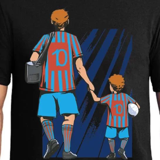 Father And Son Soccer Fans Pajama Set