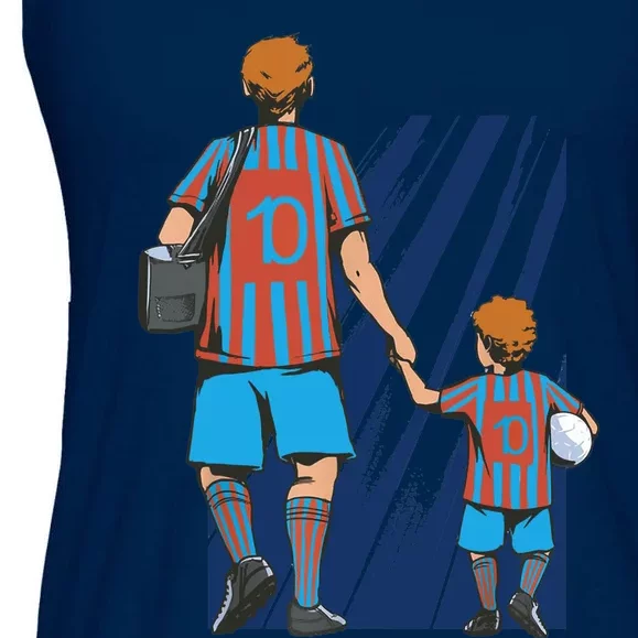 Father And Son Soccer Fans Ladies Essential Flowy Tank