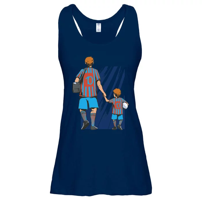 Father And Son Soccer Fans Ladies Essential Flowy Tank