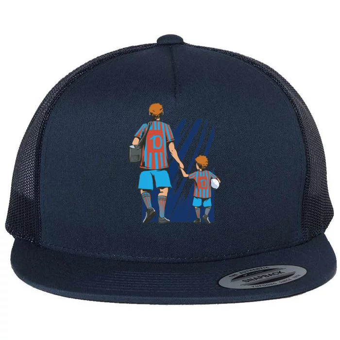 Father And Son Soccer Fans Flat Bill Trucker Hat