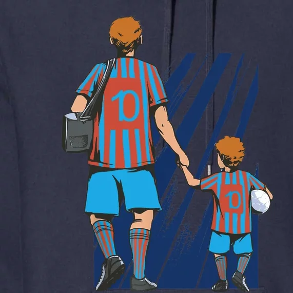 Father And Son Soccer Fans Premium Hoodie