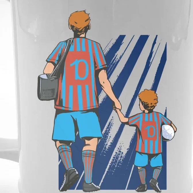 Father And Son Soccer Fans Front & Back Beer Stein