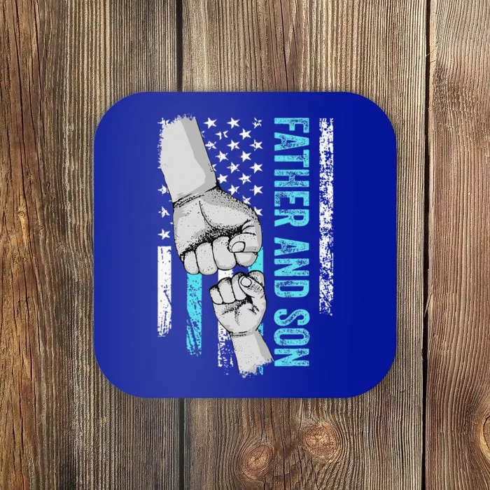 Father And Son American Flag Matching Fathers Day Father Son Coaster