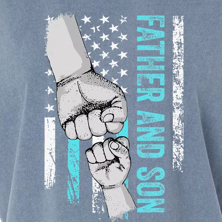 Father And Son American Flag Matching Fathers Day Father Son Garment-Dyed Women's Muscle Tee