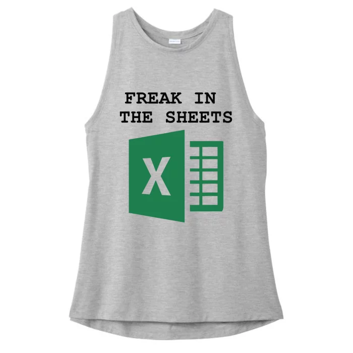 Funny Accountant Spreadsheet Freak In The Sheets Ladies Tri-Blend Wicking Tank