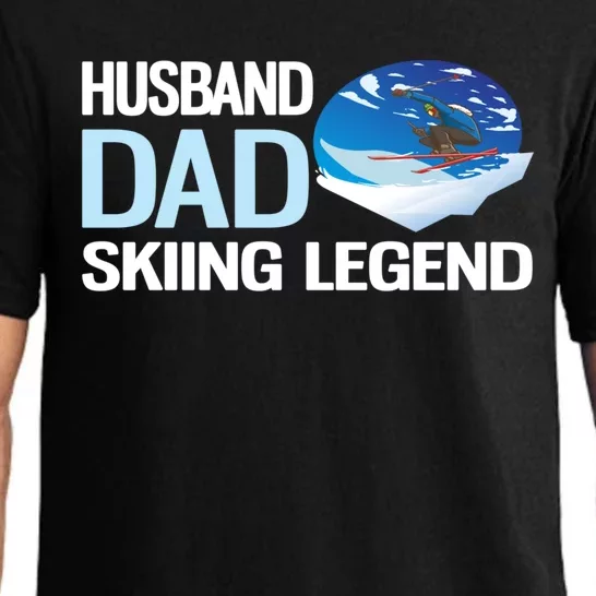 Funny Alpine Skiing Husband Dad Skiing Legend Gift Pajama Set