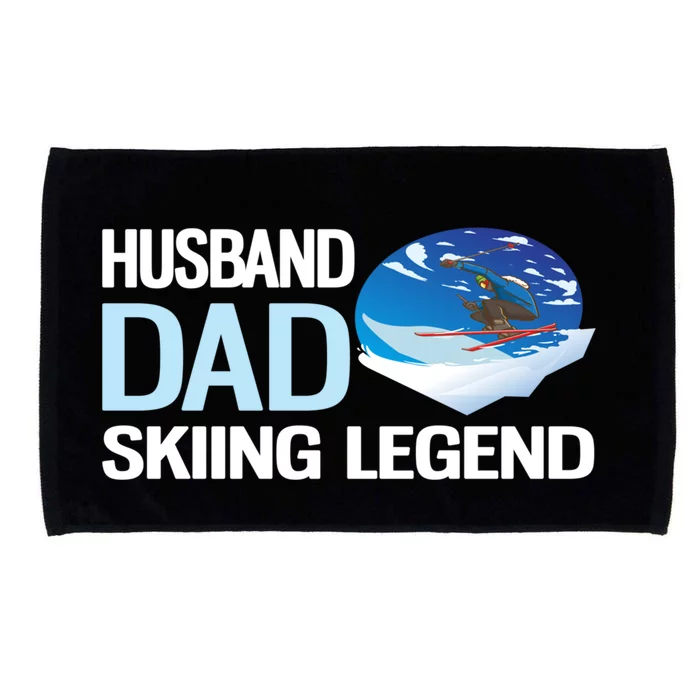 Funny Alpine Skiing Husband Dad Skiing Legend Gift Microfiber Hand Towel