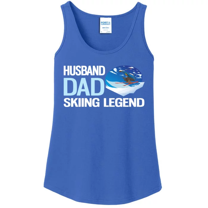 Funny Alpine Skiing Husband Dad Skiing Legend Gift Ladies Essential Tank