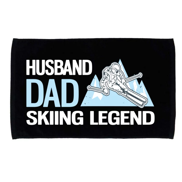 Funny Alpine Skiing Husband Dad Skiing Legend Gift Microfiber Hand Towel