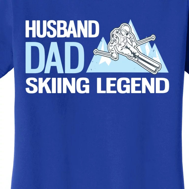 Funny Alpine Skiing Husband Dad Skiing Legend Gift Women's T-Shirt