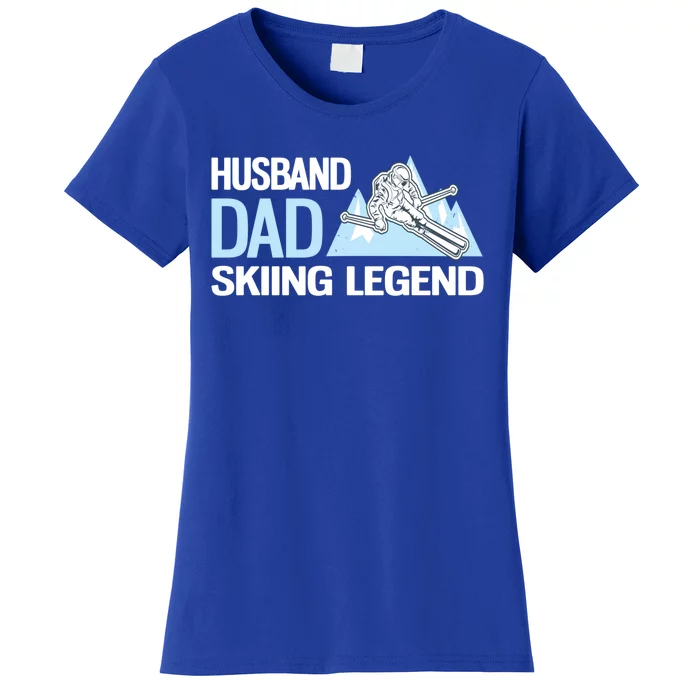 Funny Alpine Skiing Husband Dad Skiing Legend Gift Women's T-Shirt