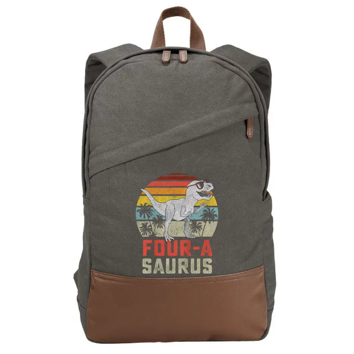 Four A Saurus Cotton Canvas Backpack