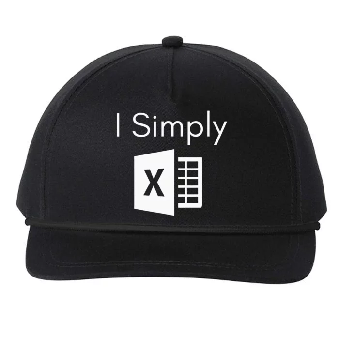 Funny Accountant Spreadsheet I Simply Excel Green Snapback Five-Panel Rope Hat