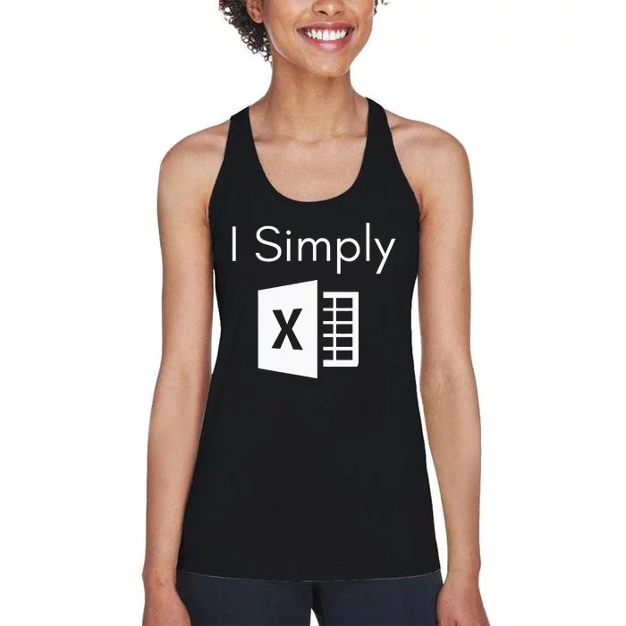 Funny Accountant Spreadsheet I Simply Excel Green Women's Racerback Tank