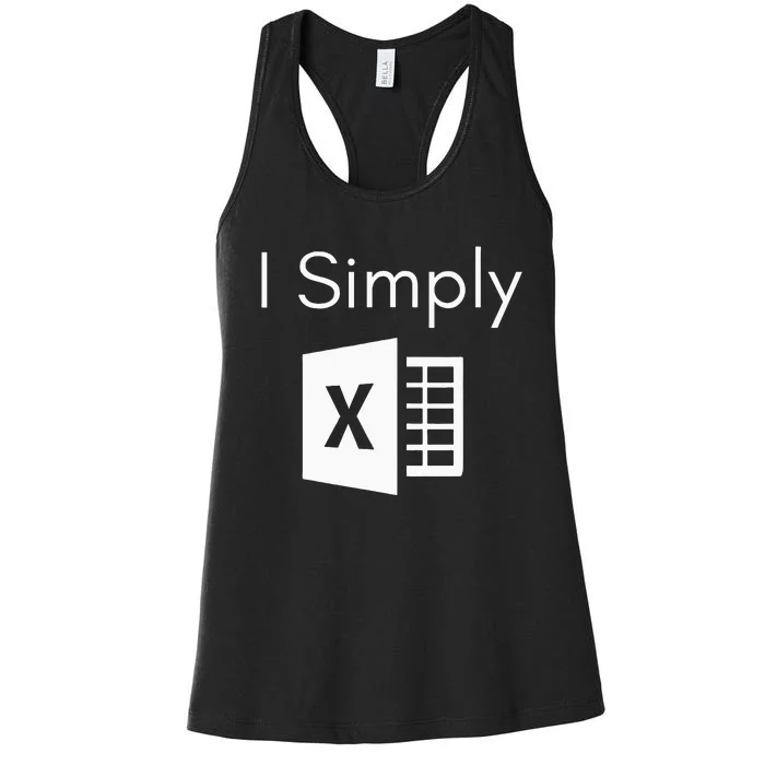 Funny Accountant Spreadsheet I Simply Excel Green Women's Racerback Tank