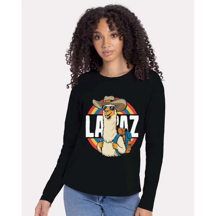 Funny Alpaca South America Traveler Bolivia La Paz Womens Cotton Relaxed Long Sleeve T-Shirt