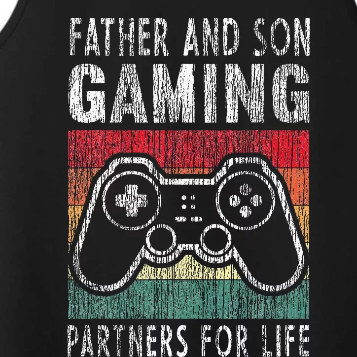 Father and Son Gaming Partners For Life Family Matching Performance Tank