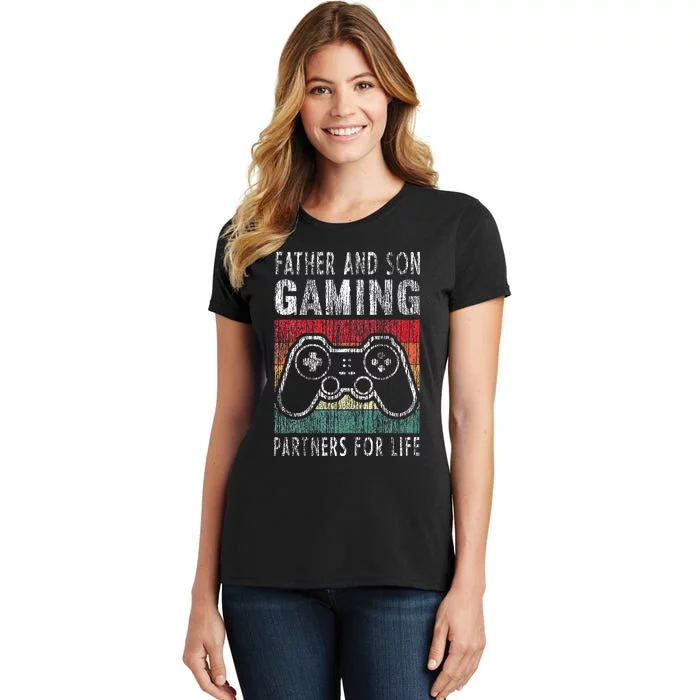 Father and Son Gaming Partners For Life Family Matching Women's T-Shirt